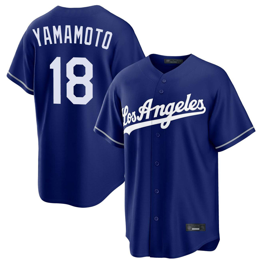 Silnrao LA.Dodgers #18 Yoshinobu Yamamoto Player Royal Game Stitched Jerseys