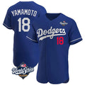 Silnrao LA.Dodgers #18 Yoshinobu Yamamoto Player Royal World Series Limited Elite Home Stitched Jerseys