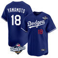 Silnrao LA.Dodgers #18 Yoshinobu Yamamoto Player Royal World Series Limited Home Stitched Jerseys