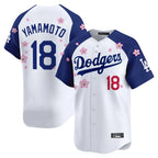 Silnrao LA.Dodgers #18 Yoshinobu Yamamoto Player White-Royal Tokyo Series Vapor Premier Limited Stitched Jerseys