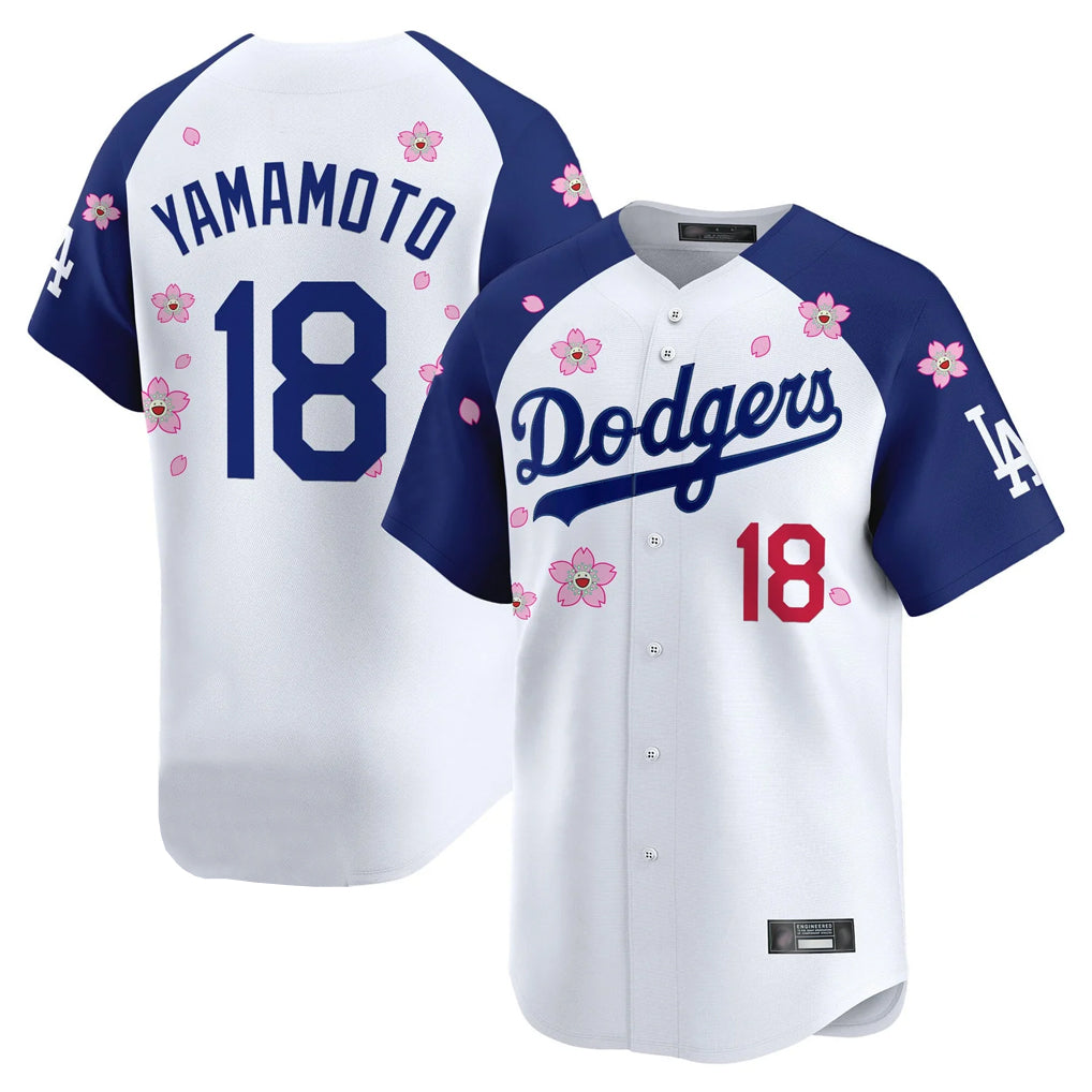 Silnrao LA.Dodgers #18 Yoshinobu Yamamoto Player White-Royal Tokyo Series Vapor Premier Limited Stitched Jerseys