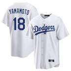 Silnrao LA.Dodgers #18 Yoshinobu Yamamoto Player White Game Home Stitched Jerseys