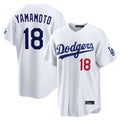 Silnrao LA.Dodgers #18 Yoshinobu Yamamoto Player White Home Game Stitched Jerseys