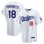 Silnrao LA.Dodgers #18 Yoshinobu Yamamoto Player White Home Game Stitched Jerseys