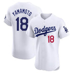 Silnrao LA.Dodgers #18 Yoshinobu Yamamoto Player White Limited Elite Home Stitched Jerseys