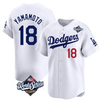 Silnrao LA.Dodgers #18 Yoshinobu Yamamoto Player White World Series Limited Home Stitched Jerseys
