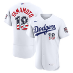 Silnrao LA.Dodgers #18 Yoshinobu Yamamoto White 2026 All-Star Edition Stars & Stripes Stadium Jerseys