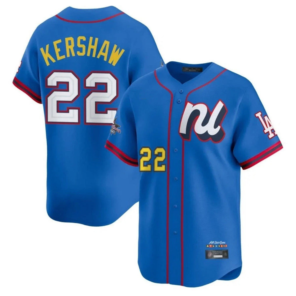 Silnrao LA.Dodgers #22 Clayton Kershaw Player Blue All-Star Limited Home Stitched Jerseys