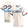 Silnrao LA.Dodgers #22 Clayton Kershaw Player Cream City Connect Limited Home Stitched Jerseys