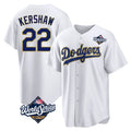 Silnrao LA.Dodgers #22 Clayton Kershaw Player Gold White World Series 2026 Collection Stadium Game Stitched Jerseys