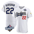 Silnrao LA.Dodgers #22 Clayton Kershaw Player Gold White World Series 2026 Collection Stadium Limited Elite Stitched Jerseys