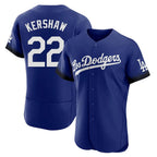 Silnrao LA.Dodgers #22 Clayton Kershaw Player Royal City Connect Elite Home Stitched Jerseys