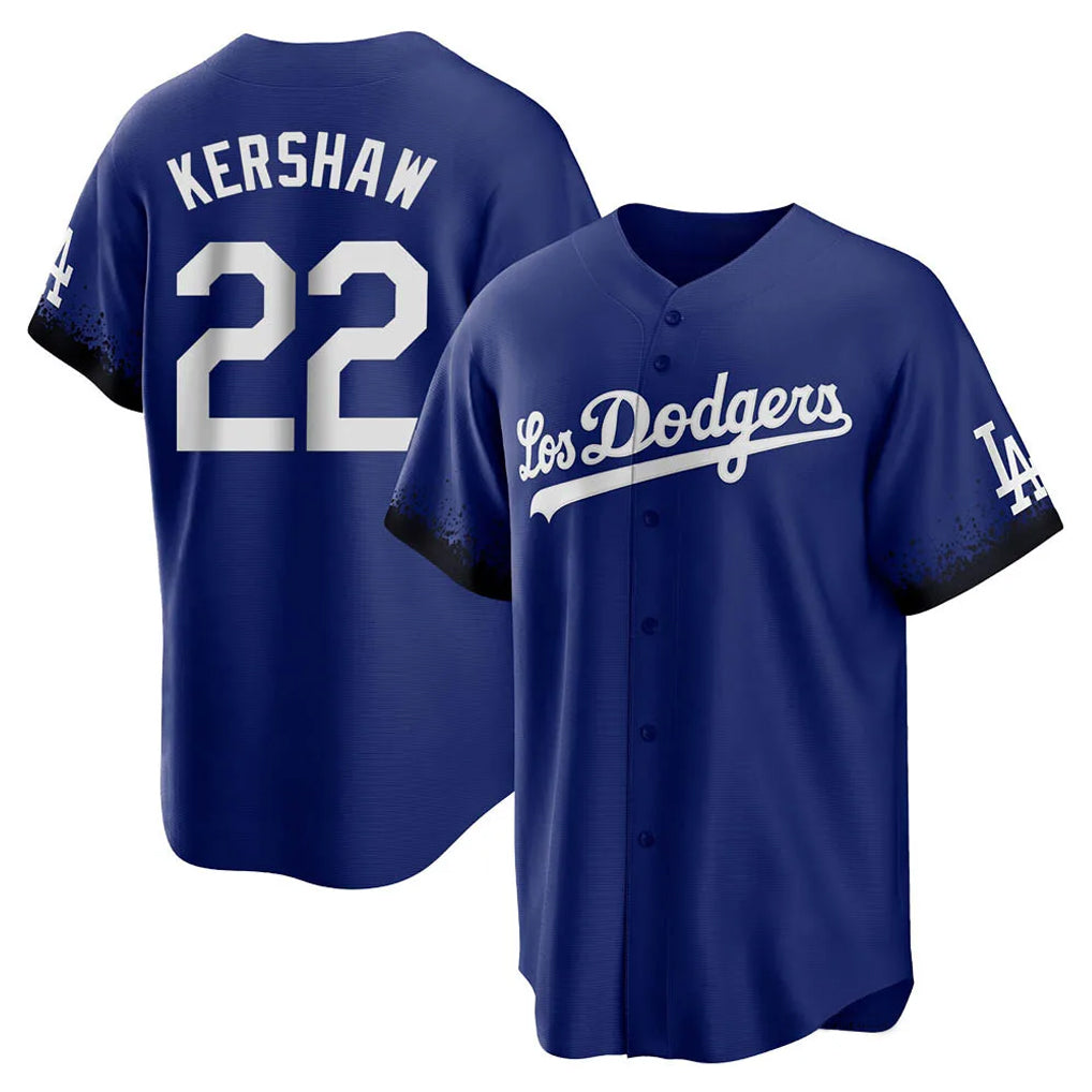 Silnrao LA.Dodgers #22 Clayton Kershaw Player Royal City Connect Home Game Stitched Jerseys