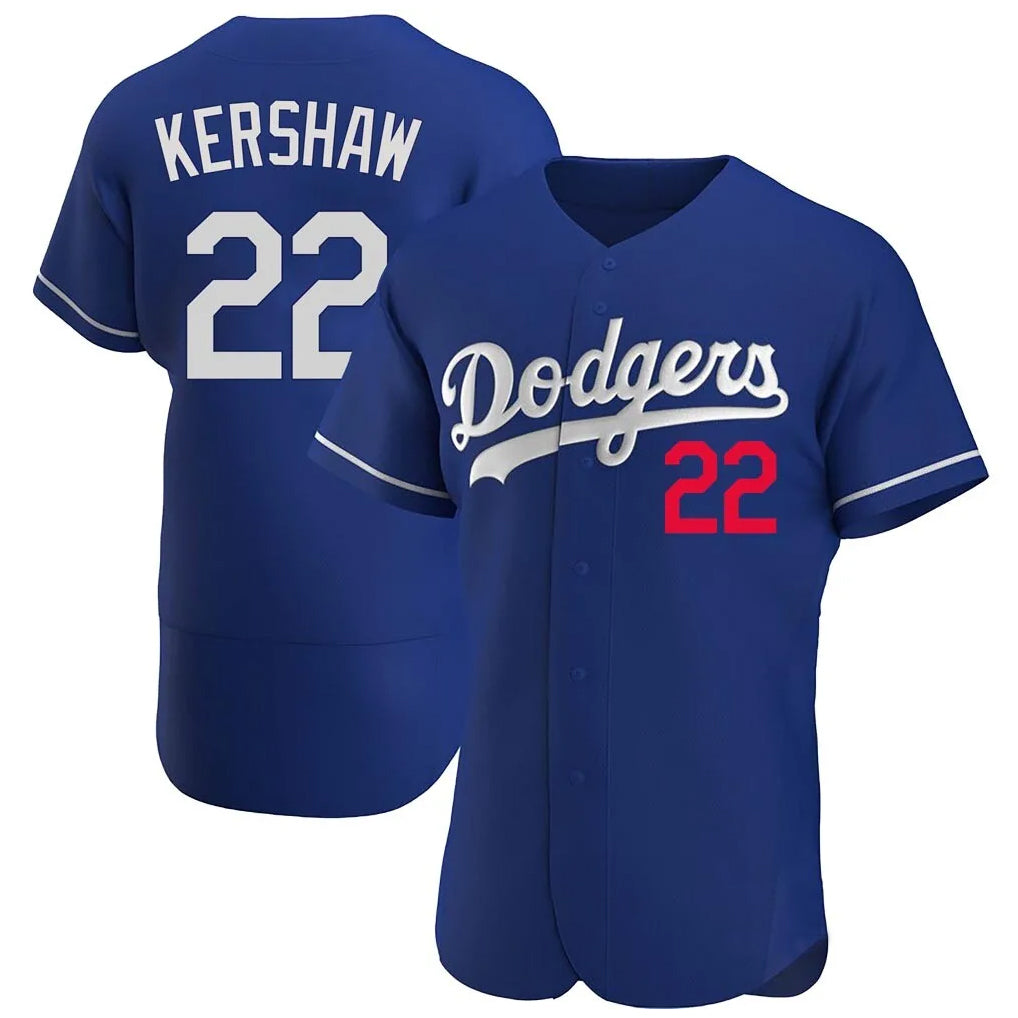Silnrao LA.Dodgers #22 Clayton Kershaw Player Royal Limited Elite Home Stitched Jerseys