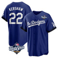 Silnrao LA.Dodgers #22 Clayton Kershaw Player Royal World Series City Connect Home Game Stitched Jerseys