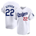 Silnrao LA.Dodgers #22 Clayton Kershaw Player White Limited Home Stitched Jerseys