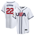 Silnrao LA.Dodgers #22 Clayton Kershaw Player White USA 2026 World Classic Limited Home Stitched Jerseys