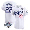 Silnrao LA.Dodgers #22 Clayton Kershaw Player White World Series Limited Elite Stitched Jerseys