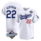 Silnrao LA.Dodgers #22 Clayton Kershaw Player White World Series Limited Home Stitched Jerseys