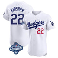 Silnrao LA.Dodgers #22 Clayton Kershaw Player White World Series Meet Limited Elite Stitched Jerseys
