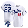 Silnrao LA.Dodgers #22 Clayton Kershaw Player White World Series Meet Limited Home Stitched Jerseys