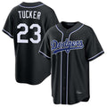 Silnrao LA.Dodgers #23 Kyle Tucker Player Black Carbon Limited Home Stitched Jerseys