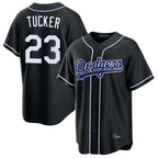 Silnrao LA.Dodgers #23 Kyle Tucker Player Black Carbon Limited Home Stitched Jerseys