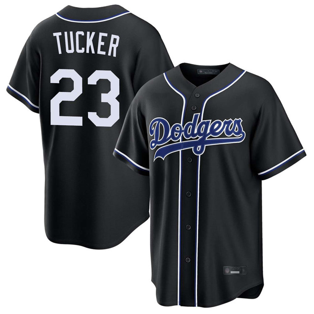 Silnrao LA.Dodgers #23 Kyle Tucker Player Black Carbon Limited Home Stitched Jerseys