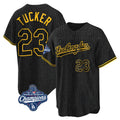 Silnrao LA.Dodgers #23 Kyle Tucker Player Black Gold World Series Meet Limited Home Stitched Jerseys