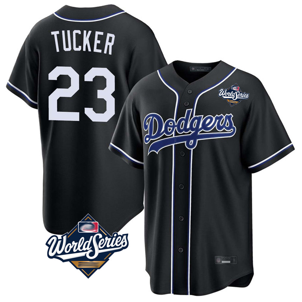 Silnrao LA.Dodgers #23 Kyle Tucker Player Black World Series Carbon Limited Home Stitched Jerseys