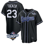 Silnrao LA.Dodgers #23 Kyle Tucker Player Black World Series Carbon Limited Home Stitched Jerseys