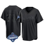 Silnrao LA.Dodgers #23 Kyle Tucker Player Black World Series Meet Pitch Fashion T-shirt Stitched Jerseys