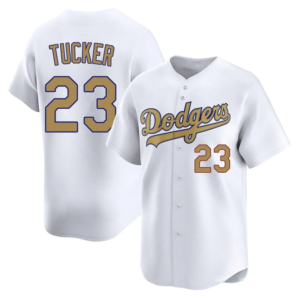 Silnrao LA.Dodgers #23 Kyle Tucker Player Gold Collection Limited Home Stitched Jerseys