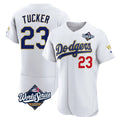 Silnrao LA.Dodgers #23 Kyle Tucker Player Gold White World Series 2026 Collection Stadium Limited Elite Stitched Jerseys