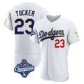 Silnrao LA.Dodgers #23 Kyle Tucker Player Gold White World Series Meet 2026 Collection Stadium Limited Elite Stitched Jerseys