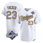 Silnrao LA.Dodgers #23 Kyle Tucker Player Gold World Series Collection Limited Home Stitched Jerseys