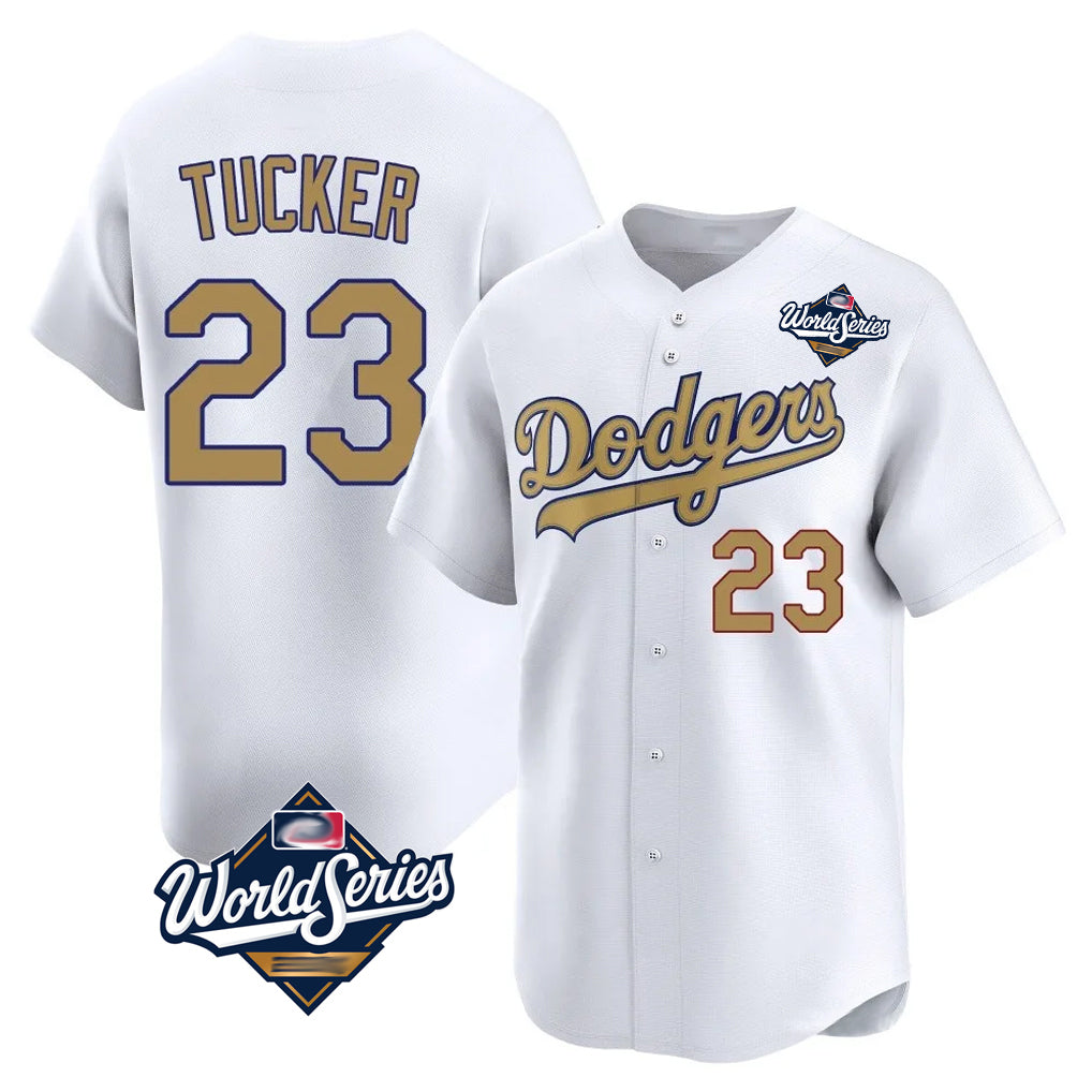 Silnrao LA.Dodgers #23 Kyle Tucker Player Gold World Series Collection Limited Home Stitched Jerseys