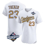Silnrao LA.Dodgers #23 Kyle Tucker Player Gold World Series Limited Elite Home Stitched Jerseys