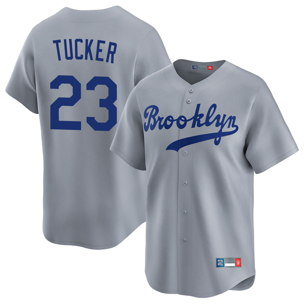 Silnrao LA.Dodgers #23 Kyle Tucker Player Gray Game Limited Home Stitched Jerseys