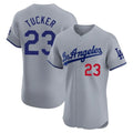 Silnrao LA.Dodgers #23 Kyle Tucker Player Gray Limited Elite Home Stitched Jerseys
