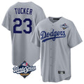 Silnrao LA.Dodgers #23 Kyle Tucker Player Gray World Series Game Stitched Jerseys