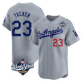 Silnrao LA.Dodgers #23 Kyle Tucker Player Gray World Series Limited Home Stitched Jerseys