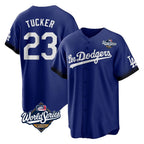 Silnrao LA.Dodgers #23 Kyle Tucker Player Royal World Series City Connect Home Game Stitched Jerseys