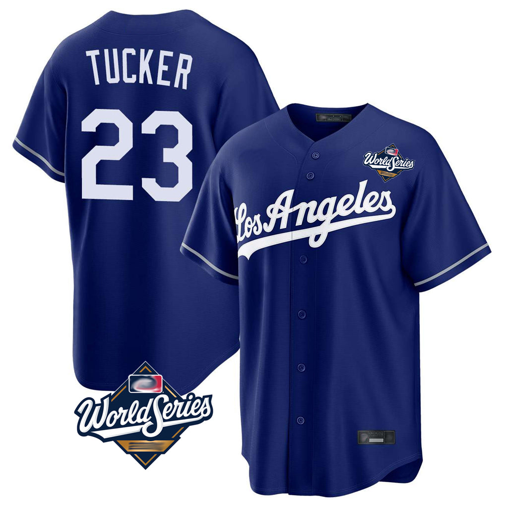 Silnrao LA.Dodgers #23 Kyle Tucker Player Royal World Series Game Stitched Jerseys