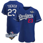 Silnrao LA.Dodgers #23 Kyle Tucker Player Royal World Series Limited Elite Home Stitched Jerseys