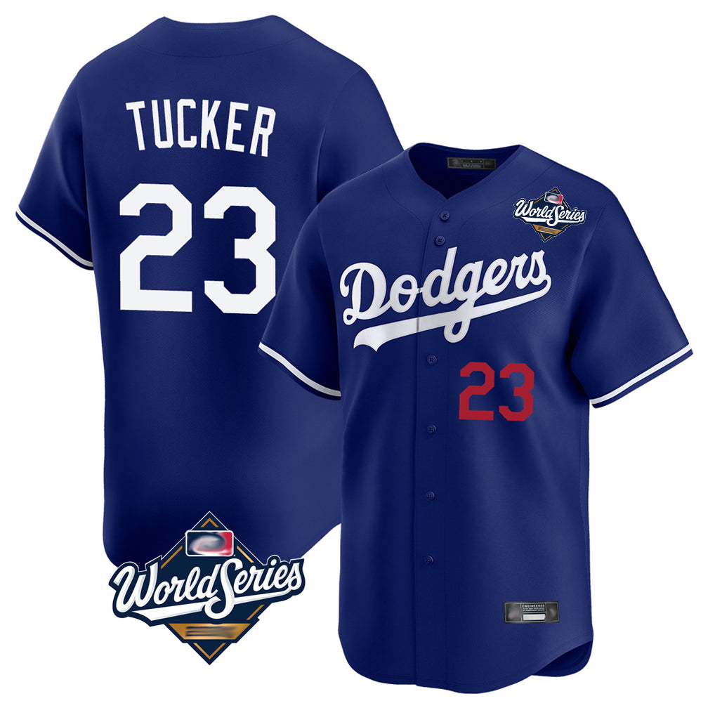 Silnrao LA.Dodgers #23 Kyle Tucker Player Royal World Series Limited Home Stitched Jerseys