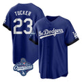 Silnrao LA.Dodgers #23 Kyle Tucker Player Royal World Series Meet City Connect Home Game Stitched Jerseys