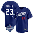 Silnrao LA.Dodgers #23 Kyle Tucker Player Royal World Series Meet Limited Home Stitched Jerseys