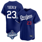 Silnrao LA.Dodgers #23 Kyle Tucker Player Royal World Series Meet Limited Home Stitched Jerseys