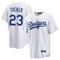 Silnrao LA.Dodgers #23 Kyle Tucker Player White Game Home Stitched Jerseys